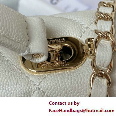 Chanel Grained Calfskin  &  Gold-Tone Metal Small Flap Bag with Top Handle AS4711 White 2025